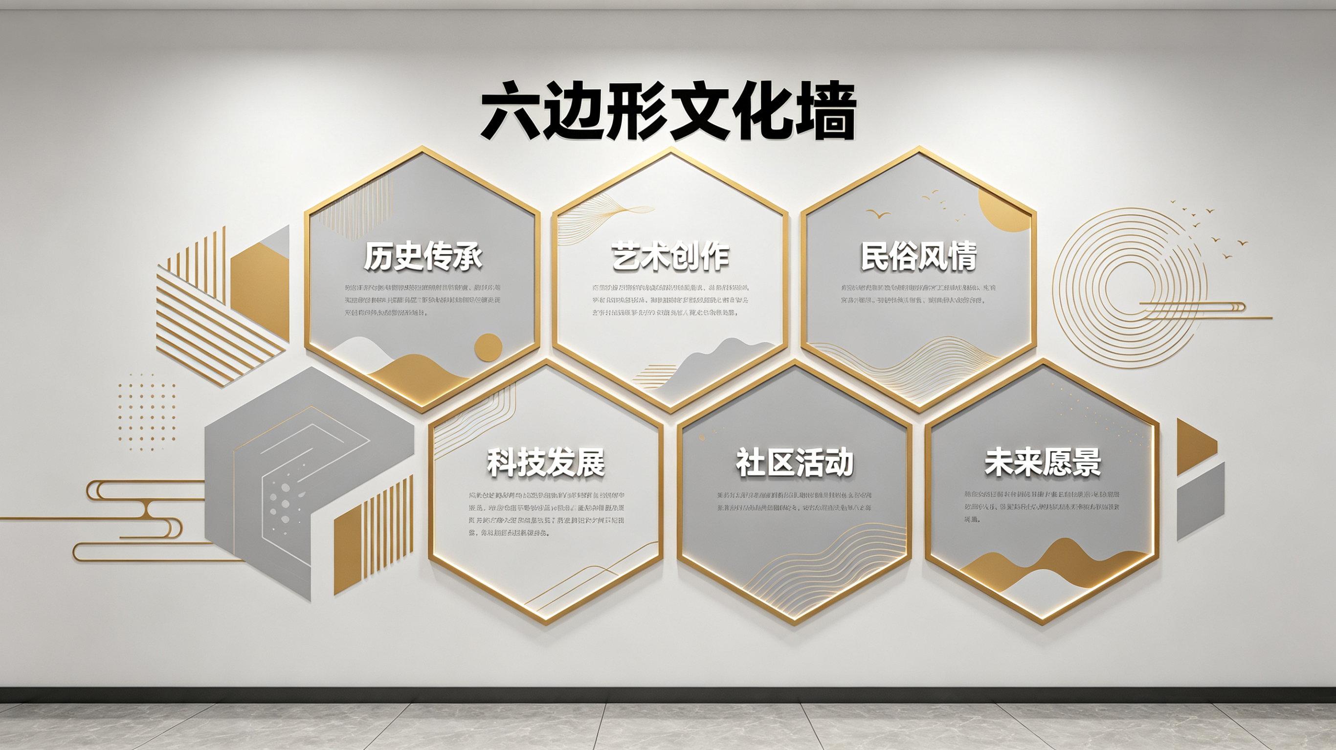  义马企业文化墙 | 六边形信息美学